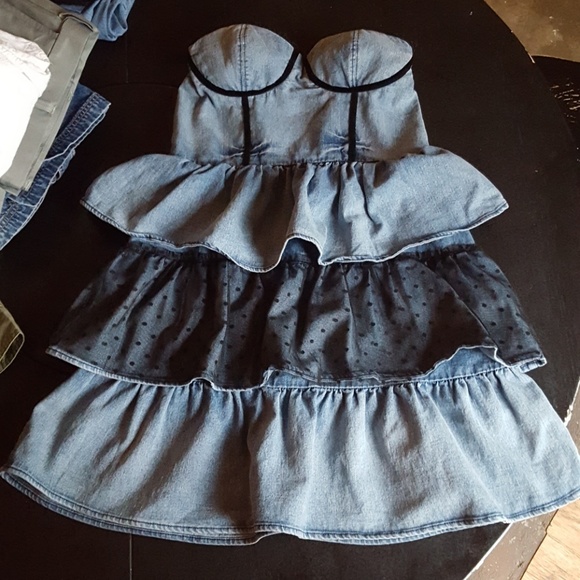 Next Era Couture Dresses & Skirts - VINTAGE blue jean strapless mini dress